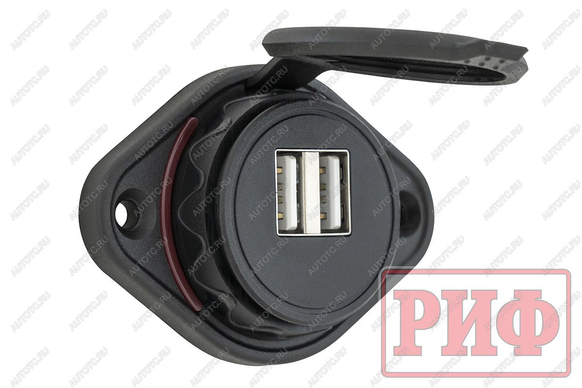 1 249 р. Розетка USB 3,1А накладное крепление, красная подсветка РИФ rif22-4-21450  с доставкой в г. Воронеж