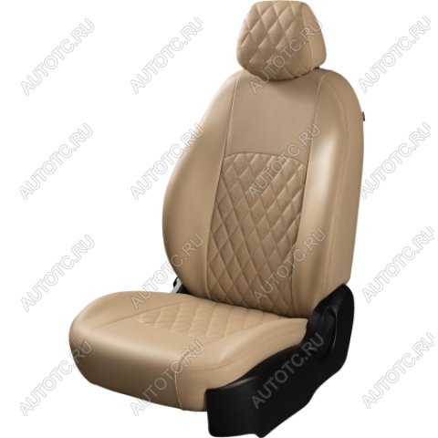 9 449 р. Комплект чехлов для сидений (ЦЗС 2П Илана+Орегон) ТУРИН ст РОМБ Lord Autofashion Лада 2113 (2004-2013) (бежевый, вставка бежевая, строчка бежевая)  с доставкой в г. Воронеж