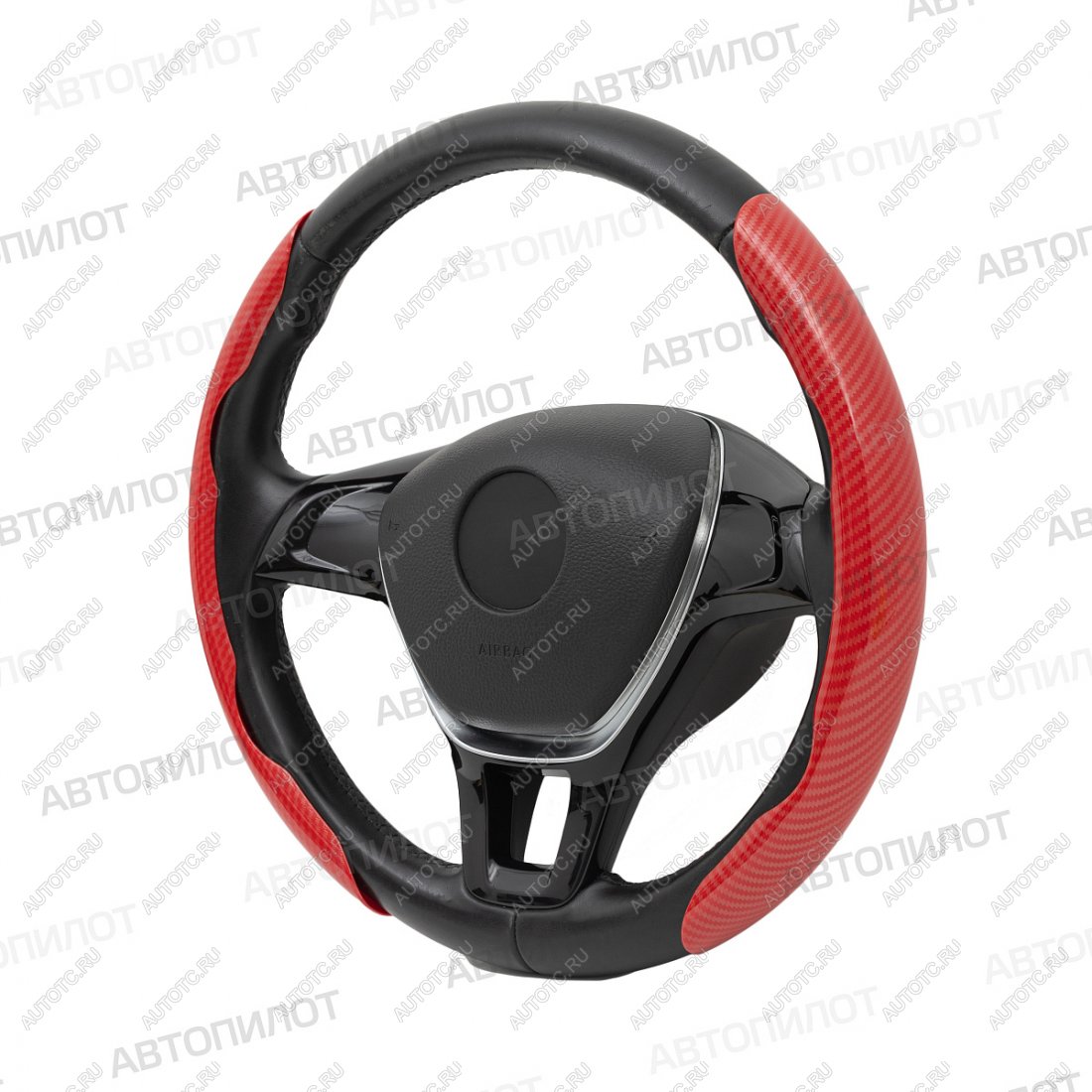 859 р. Накладка на руль (комплект BLW-042 карбон) Автопилот   (красный)  с доставкой в г. Воронеж