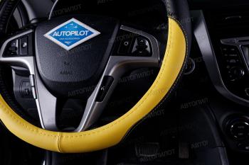 939 р. Оплётка на руль (37-39см BLW-003 кож/зам ) Автопилот   (черный/желтый)  с доставкой в г. Воронеж. Увеличить фотографию 2
