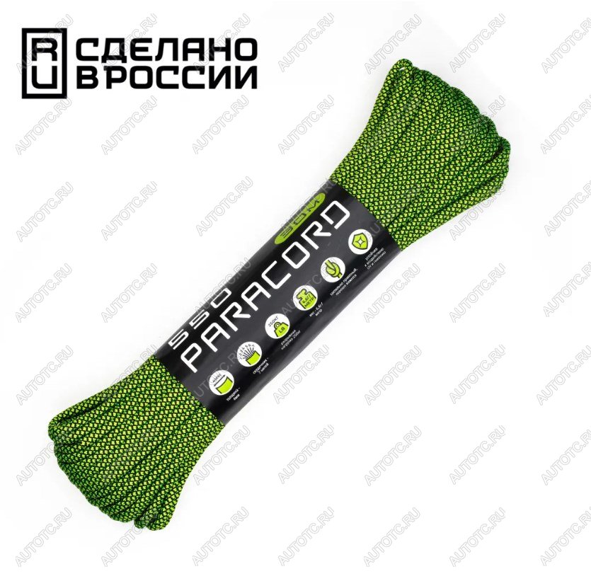 659 р. Паракорд 550 CORD nylon 30м (neon green snake)  550.n30.ngs  с доставкой в г. Воронеж