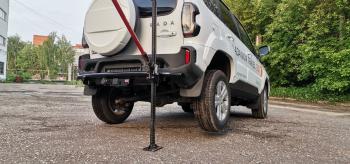 34 729 р. Бампер РИФ силовой заднийзащита штатного бампера Lada Niva Travel с возможностью установки фаркопа  rif123-20070  с доставкой в г. Воронеж. Увеличить фотографию 15