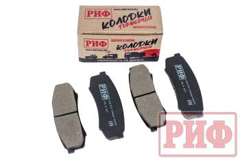 1 039 р. Колодки тормозные задние РИФ Toyota LC 105,120, Mitsubishi Pajero 3, 4 OEM 04466-60020, 04466-60010 , 4605A448  riftoy-04466-60020  с доставкой в г. Воронеж. Увеличить фотографию 1