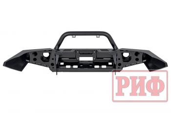 69 599 р. Бампер РИФ силовой передний Toyota Land Cruiser Prado 120 c доп. фарами, центральной дугой, защитой бачка омывателя  rif120-10170  с доставкой в г. Воронеж. Увеличить фотографию 2