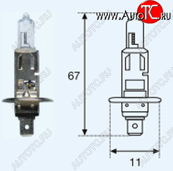 19 р. H1 (12V-55W  P14.5s) ЛАМПА УПАКОВКА (1 шт) BLICK BODYPARTS lp0h100-980-o  с доставкой в г. Воронеж