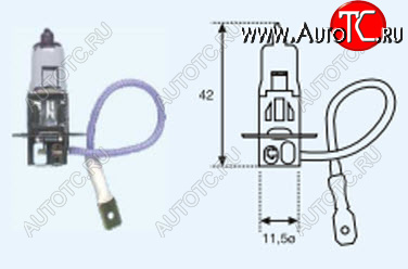 10 р. H3 (12V-55W  PK22S) ЛАМПА УПАКОВКА (1 шт) BLICK BODYPARTS lp0h300-980-o  с доставкой в г. Воронеж