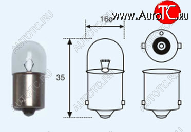 73 р. R10W (T16 12V-10W  BA15s) ЛАМПА УПАКОВКА (10 шт) BLICK BODYPARTS lpr1000-980-t  с доставкой в г. Воронеж