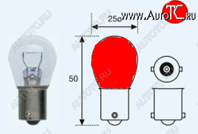 114 р. P21W (S25 12V-21W  BA15s) ЛАМПА УПАКОВКА (10 шт) BLICK КРАСН BODYPARTS lp21w00-981r-t  с доставкой в г. Воронеж