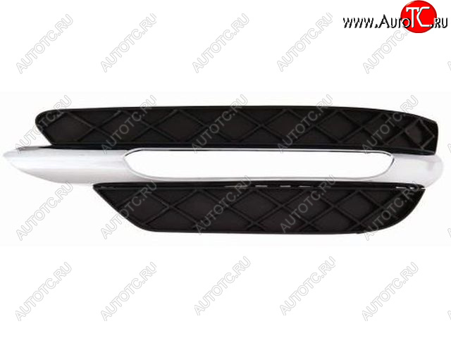1 099 р. Левая вставка переднего бампера (пр-во Тайвань) HENGFU  Mercedes-Benz C-Class  W204 (2011-2015) рестайлинг седан (молдинг хром)  с доставкой в г. Воронеж