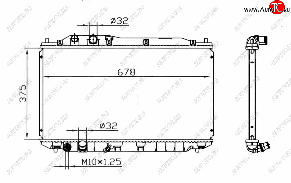 5 249 р. CIVIC (375x695 мм) РАДИАТОР ОХЛАЖДЕН (СЕДАН) (ХЭТЧБЭК) MT BODYPARTS hdcvc06-917  с доставкой в г. Воронеж