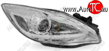 37 999 р. Комплект фар в сборе (линзованые, хром) JUNYAN Mazda 3/Axela BL дорестайлинг, хэтчбэк 5 дв. (2009-2011) (Хром)  с доставкой в г. Воронеж