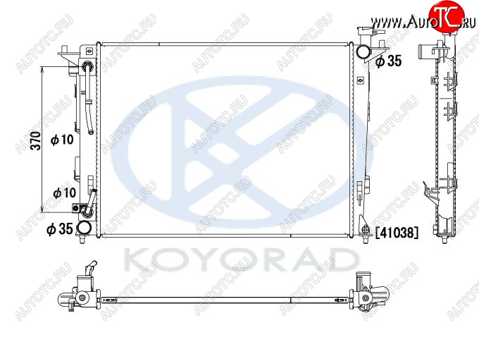 13 099 р. IX35 {KIA SPORTAGE 10- (mot. G4KD)} РАДИАТОР ОХЛАЖДЕН (бензин) AT (KOYO) KOYORAD hnx3510-911  с доставкой в г. Воронеж
