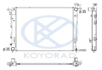 11 199 р. IX35 {KIA SPORTAGE 10-} РАДИАТОР ОХЛАЖДЕН (бензин) MT (KOYO) KOYORAD hnx3510-912  с доставкой в г. Воронеж. Увеличить фотографию 1