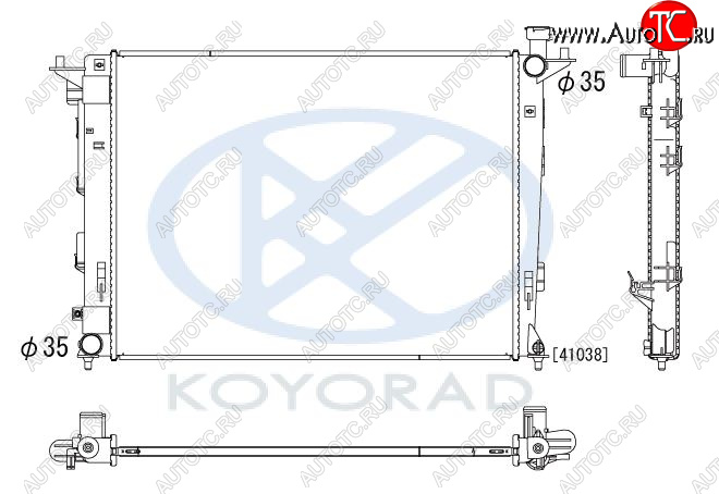 11 199 р. IX35 {KIA SPORTAGE 10-} РАДИАТОР ОХЛАЖДЕН (бензин) MT (KOYO) KOYORAD hnx3510-912  с доставкой в г. Воронеж