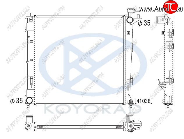 6 399 р. IX35 {KIA SPORTAGE 10-} РАДИАТОР ОХЛАЖДЕН (дизель) 2 MT (KOYO) KOYORAD hnx3510-914  с доставкой в г. Воронеж