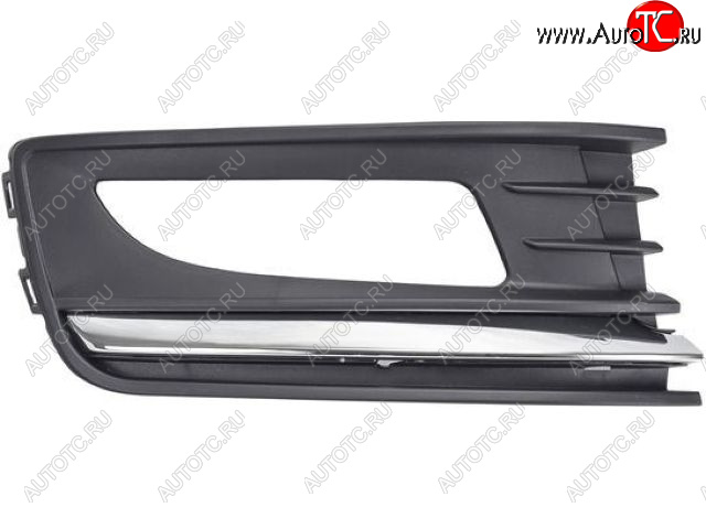 549 р. Правая вставка переднего бампера (с отверстием под ПТФ, пр-во Китай) BODYPARTS Volkswagen Polo 5 седан рестайлинг (2015-2020) (молдинг хром)  с доставкой в г. Воронеж