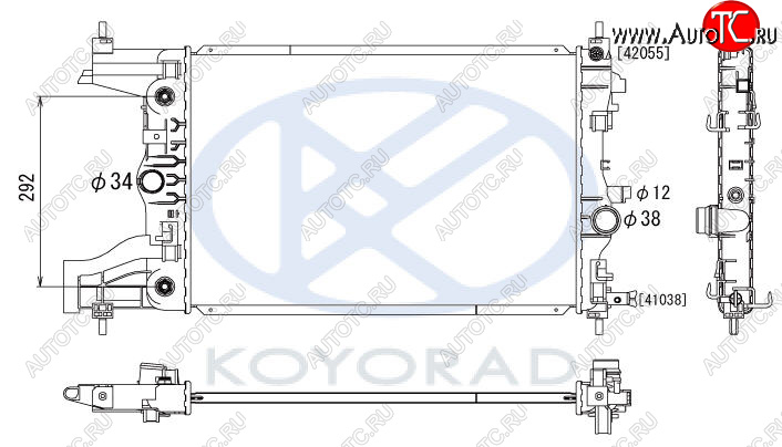 4 299 р. CRUZE {(1.6  113л.с.1,8  ASTRA 09- 1.6 AT без конд.} РАДИАТОР ОХЛАЖДЕН AT (KOYO) KOYORAD cvcrz09-910  с доставкой в г. Воронеж