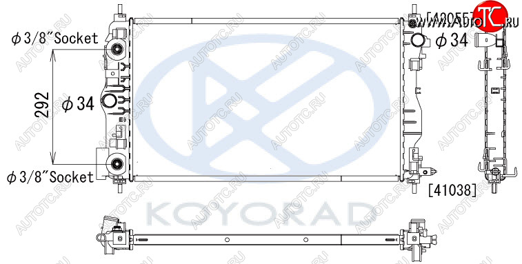 8 399 р. CRUZE {(1.6  109л.с. ORLANDO 11- дизель} РАДИАТОР ОХЛАЖДЕН AT С КОНДИЦ (KOYO) KOYORAD cvcrz09-915  с доставкой в г. Воронеж