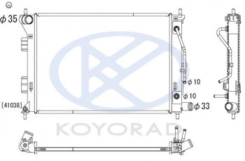 7 199 р. AVANTE {ELANTRA 10-  I30 12- KIA CERATO 13- SOUL 11-} РАДИАТОР ОХЛАЖДЕН AT (KOYO) KOYORAD hnava10-910  с доставкой в г. Воронеж. Увеличить фотографию 1