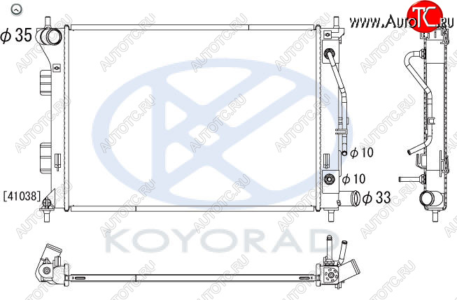 7 199 р. AVANTE {ELANTRA 10-  I30 12- KIA CERATO 13- SOUL 11-} РАДИАТОР ОХЛАЖДЕН AT (KOYO) KOYORAD hnava10-910  с доставкой в г. Воронеж