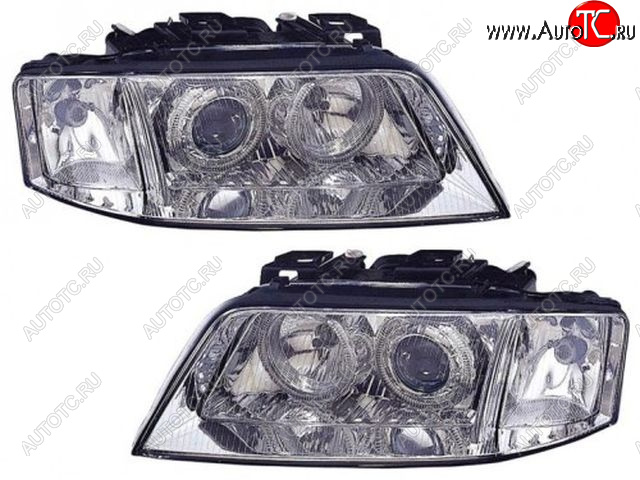 24 949 р. AUDI A6 ФАРА Л+П (КОМПЛЕКТ) ТЮНИНГ (КСЕНОН) ЛИНЗОВАН С 2 СВЕТЯЩ ОБОДК ВНУТРИ (DEPO) ХРОМ DEPO ai0a697-003h-n  с доставкой в г. Воронеж