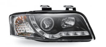 29 949 р. AUDI A6 ФАРА Л+П (КОМПЛЕКТ) ТЮНИНГ ЛИНЗОВАН (DEVIL EYES) С СВЕТЯЩ ОБОДК (JUNYAN) ВНУТРИ ЧЕРН JUNYAN ai0a601-005b-n  с доставкой в г. Воронеж. Увеличить фотографию 1