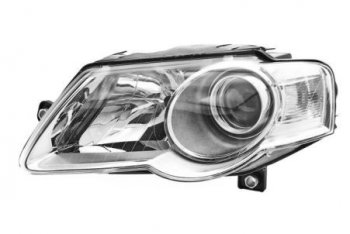 Левая фара (c электрокорректором, линзован) DEPO Volkswagen Passat B6 седан (2005-2011)
