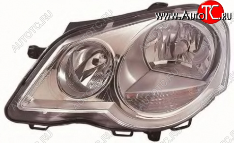 7 349 р. Левая фара (c электрокорректором) DEPO  Volkswagen Polo  9N1 (2005-2009) рестайлинг седан  с доставкой в г. Воронеж
