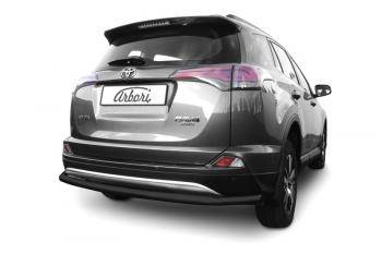 2 799 р. Защита заднего бампера d57 длинная Arbori черн. для TOYOTA RAV4 2015-2018  Тойота Рав 4 Arbori afzdatr41508b  с доставкой в г. Воронеж. Увеличить фотографию 1