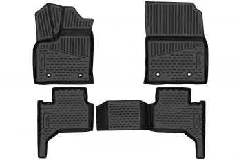 4 099 р. Коврики 3D в салон подходят для TOYOTA Land Cruiser (300 Series) 2021-, Внед, 5 мест, 4шт. (ПУ, повышенная износостойкость)  Тойота Ленд крузер FORMAT format.3da66914210k  с доставкой в г. Воронеж. Увеличить фотографию 1