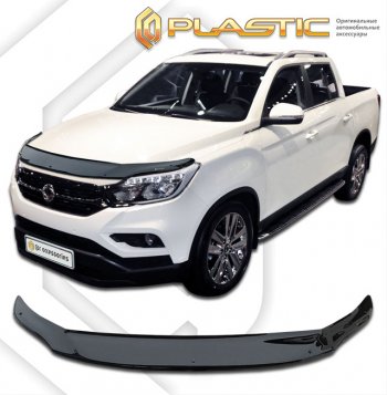 2 599 р. Дефлектор капота CA-Plastic  SSANGYONG Rexton Sports  Q200 (2018-2021) (classic черный, без надписи)  с доставкой в г. Воронеж. Увеличить фотографию 1