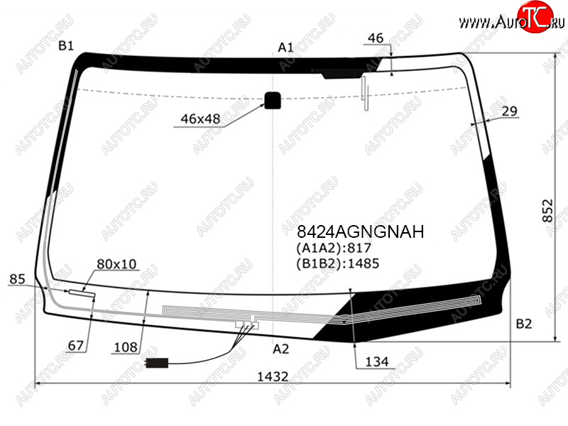 9 299 р. Стекло лобовое (Обогрев щеток Антенна) Toyota Hilux Pick Up 15-  Fortuner 15- FUYAO 8424AGNGNAH  с доставкой в г. Воронеж