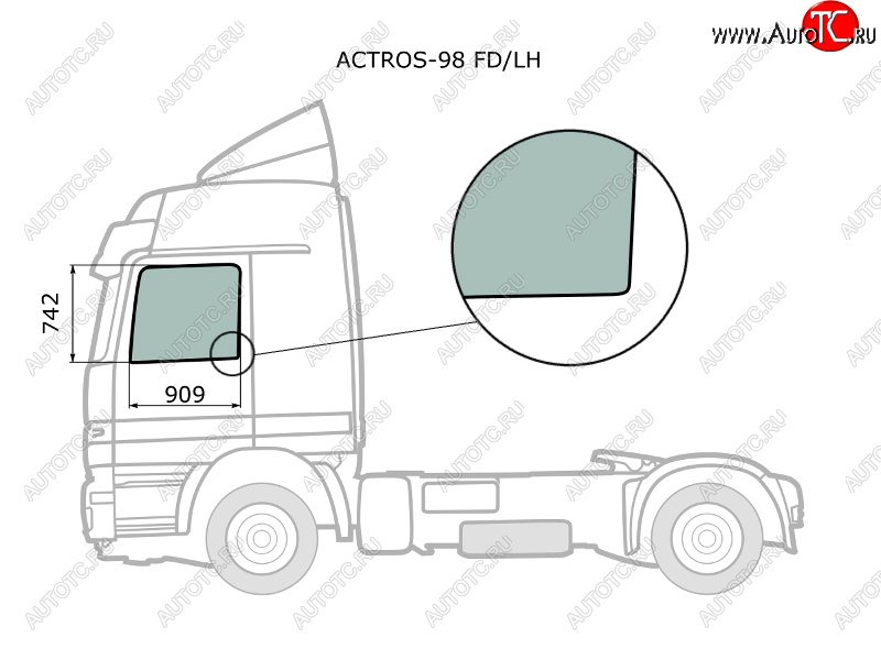4 199 р. Стекло боковое опускное (Спереди Слева Цвет зеленый) Mercedes-Benz Actros 96-  Sisu 6x2 00- XYG ACTROS-98 FD/LH  с доставкой в г. Воронеж