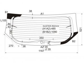 6 899 р. Стекло заднее (Цвет зеленый Обогрев) Renault Duster 10-21  Dacia Duster 10-17 XYG DUSTER RW/H/X  с доставкой в г. Воронеж. Увеличить фотографию 1