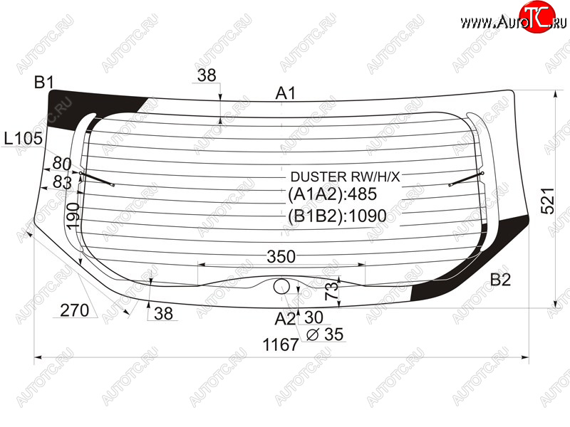 6 899 р. Стекло заднее (Цвет зеленый Обогрев) Renault Duster 10-21  Dacia Duster 10-17 XYG DUSTER RW/H/X  с доставкой в г. Воронеж