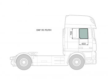 3 999 р. Стекло боковое опускное (Спереди Справа Цвет зеленый) Daf 95 88-08  XF 06-12 XYG DAF-95 FD/RH  с доставкой в г. Воронеж. Увеличить фотографию 1
