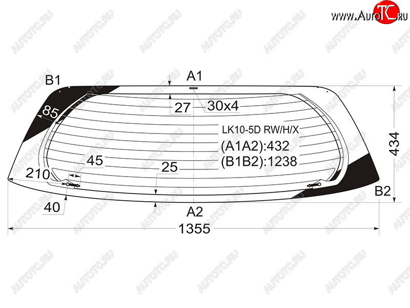 7 349 р. Стекло заднее (Цвет зеленый Обогрев 35D HBK) Toyota Vitz 99-05  Yaris 99-05 XYG LK10-5D RW/H/X  с доставкой в г. Воронеж