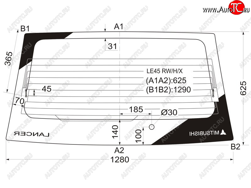7 999 р. Стекло заднее (Цвет зеленый Обогрев) Mitsubishi Lancer 91-01  Libero 92-02 XYG LE45 RW/H/X  с доставкой в г. Воронеж
