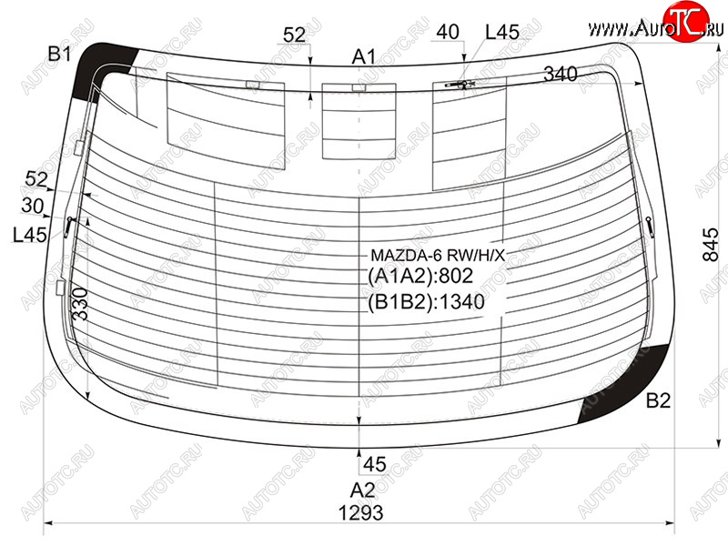 8 499 р. Стекло заднее (Цвет зеленый Обогрев Антенна 4D SED) Mazda 6 02-08  Atenza 02-07 XYG MAZDA-6 RW/H/X  с доставкой в г. Воронеж