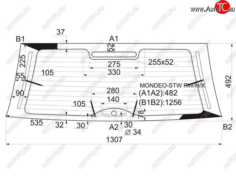 4 199 р. Стекло заднее с обогревом FORD MONDEO 5D WGN 93-00 XYG MONDEO-STW RW/H/X, mondeostwrwhx XYG MONDEO-STW RW/H/X  с доставкой в г. Воронеж