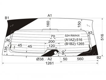9 599 р. Стекло заднее (Цвет зеленый Обогрев) Honda HR-V 98-07 XYG S2H RW/H/X  с доставкой в г. Воронеж. Увеличить фотографию 1