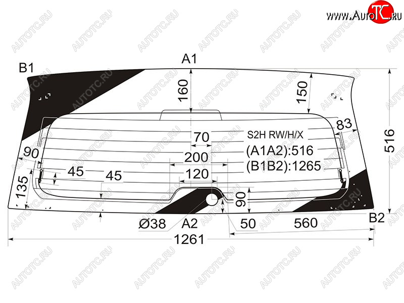 9 599 р. Стекло заднее (Цвет зеленый Обогрев) Honda HR-V 98-07 XYG S2H RW/H/X  с доставкой в г. Воронеж