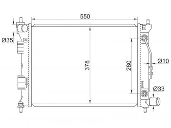4 099 р. Радиатор охлаждающей жидкости SAT Hyundai Elantra MD дорестайлинг (2010-2013)  с доставкой в г. Воронеж. Увеличить фотографию 1