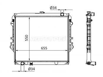 12 199 р. Радиатор SAT  Toyota Fortuner  AN160 - Hilux  AN120  с доставкой в г. Воронеж. Увеличить фотографию 1