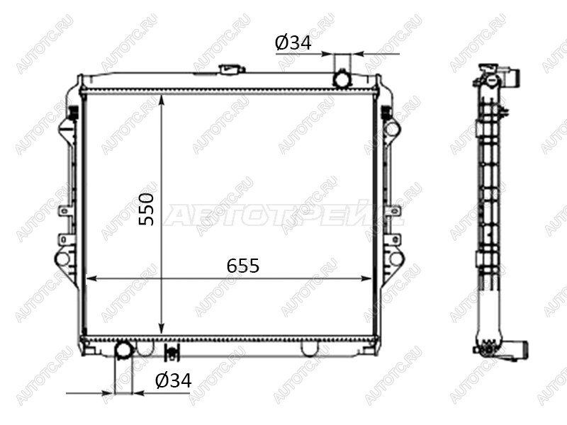 12 199 р. Радиатор SAT  Toyota Fortuner  AN160 - Hilux  AN120  с доставкой в г. Воронеж