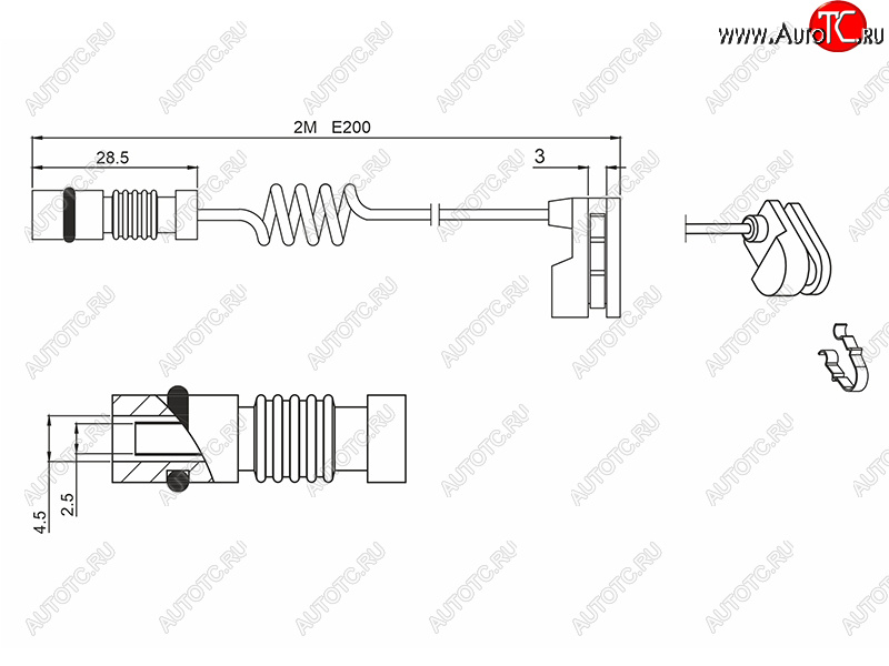 61 р. Датчик износа тормозных колодок передзад MERCEDES SPRINTER 95-06 VITO 96-03 SAT ST-142-0001  с доставкой в г. Воронеж