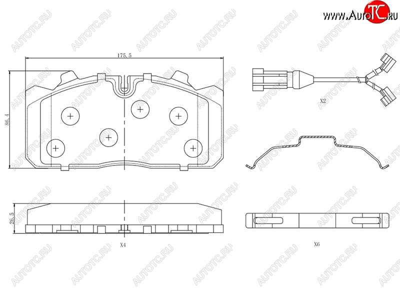 3 499 р. Колодки тормозные перед FL-FR SAT  ГАЗ ГАЗель Next ( A21,A22, С41, С42,  A21,A22, С41, С42, Фермер,  A60,A63, A64,  A62,А65,  A31,A32, C45, C46) - ГАЗель NEXT Citiline  А68 (система Wabco PA с датчиком)  с доставкой в г. Воронеж