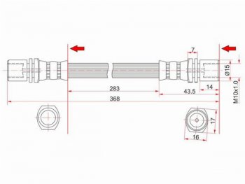 379 р. Шланг тормозной задний (Таиланд) LH=RH SAT  Toyota Camry ( V20,  V30) - Vista  седан  с доставкой в г. Воронеж. Увеличить фотографию 1