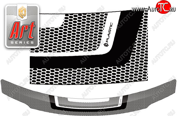 2 199 р. Дефлектор капота CA-Plastic  Nissan Serena  C26 (2010-2013) минивэн дорестайлинг (серия ART белая)  с доставкой в г. Воронеж