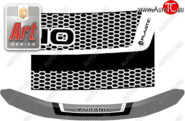 2 159 р. Дефлектор капота CA-Plastic  Nissan Murano  3 Z52 (2015-2025) дорестайлинг, рестайлинг (Серия Art серебро)  с доставкой в г. Воронеж